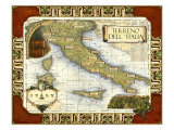 Wine Map of Italy Giclee Print