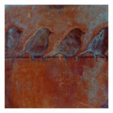 Row of Sparrows II Reproduction procédé giclée par Norman Wyatt Jr.