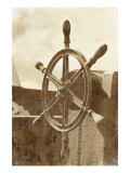 Sepia Ship's Wheel I Lámina giclée por Vision Studio