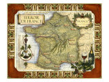 Wine Map of France Lámina giclée