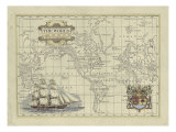 Antique Map of the World Giclee-vedos tekijänä Vision Studio Antique Map of the World Giclee-vedos tekijänä Vision Studio
