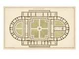 Antique Garden Plan I Gicléedruk van Jean Deneufforge Antique Garden Plan I Gicléedruk van Jean Deneufforge