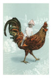 Boy Riding Giant Rooster Prints