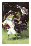 Happy Frogs out for a Walk Posters