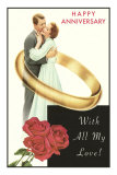 Happy Anniversary, Couple in Wedding Band Posters