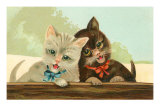 Deux chatons chanteurs Affiches