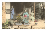 Japanese Girls with Bonsai Prints