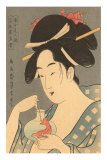 Japanese Woodblock, Lady with Fish Pósters Japanese Woodblock, Lady with Fish Pósters