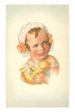 Fillette et ourson en peluche Affiche