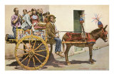 Sicilian Cart and Donkey, Palermo, Italy Poster