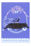 Congratulations, Bride and Groom in Car Print
