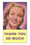 Thank You So Much, Smiling Red-Lipped Lady Prints