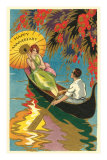 Happy Anniversary, Couple in Canoe Posters