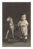 Little Boy with Hobby Horse Posters