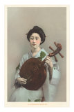 Geisha with Samisen Posters