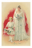Victorian Bride and Flower Girl Prints