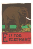 E is for Elephant Print