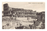 Colosseum in Rome with Meta Sudans, Ruins Posters
