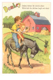 Donkey, Children Riding Kunstdrucke