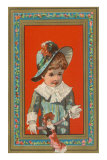 Victorian Boy in Frame with Doll Photo