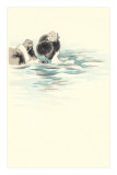 Geisha Bathing in River Photographie
