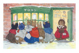 Bunnies at Toy Shop Prints