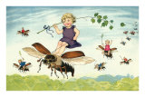 Children Riding Bees Posters