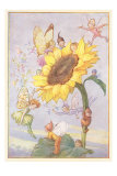 Fairies with Sunflower Posters