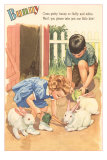 Bunny, Children Feeding Rabbits Láminas Bunny, Children Feeding Rabbits Láminas