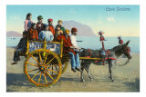 Sicilian Cart with Donkey, Italy Posters