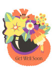 Get Well Soon, Flower Graphics Poster