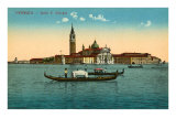 San Giorgio Island, Gondoliers, Venice, Italy Prints