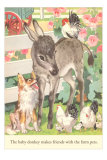 Baby Donkey with Farm Animals Posters