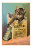 Cat with Eclectric Oil Posters
