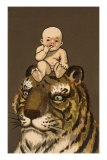 Japanese Baby on Tiger's Head Prints