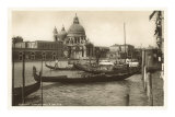Gondolas and Salute Church, Venice, Italy Print