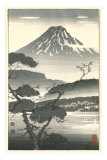 Fujiyama and Trees Poster