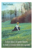Dear Graduate, Victorian Lady Picking Flowers Posters