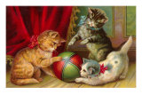 Kittens with Ball Posters