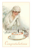 Congratulations, Bride with Cake Prints