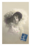 Girl in Feathered Hat Posters