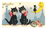Bonne Annee, Black Cats Posters