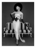 Model in John Cavanagh's Strapless Evening Gown, Spring 1957 Giclee Print by John French