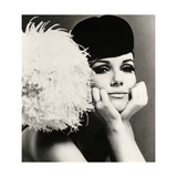 Nicole de la Marge in a Peter Shepherd Velvet Cap, 1965 Giclee Print by John French
