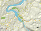 Political Map of Cheat Lake, WV Prints