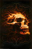 Flaming Skull Prints by Tom Wood