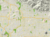 Political Map of Pasadena, CA Affiches