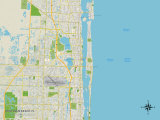 Political Map of West Palm Beach, FL Poster