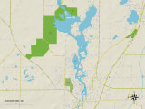 Political Map of Waterford, WI Poster