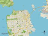 Political Map of San Francisco, CA Posters